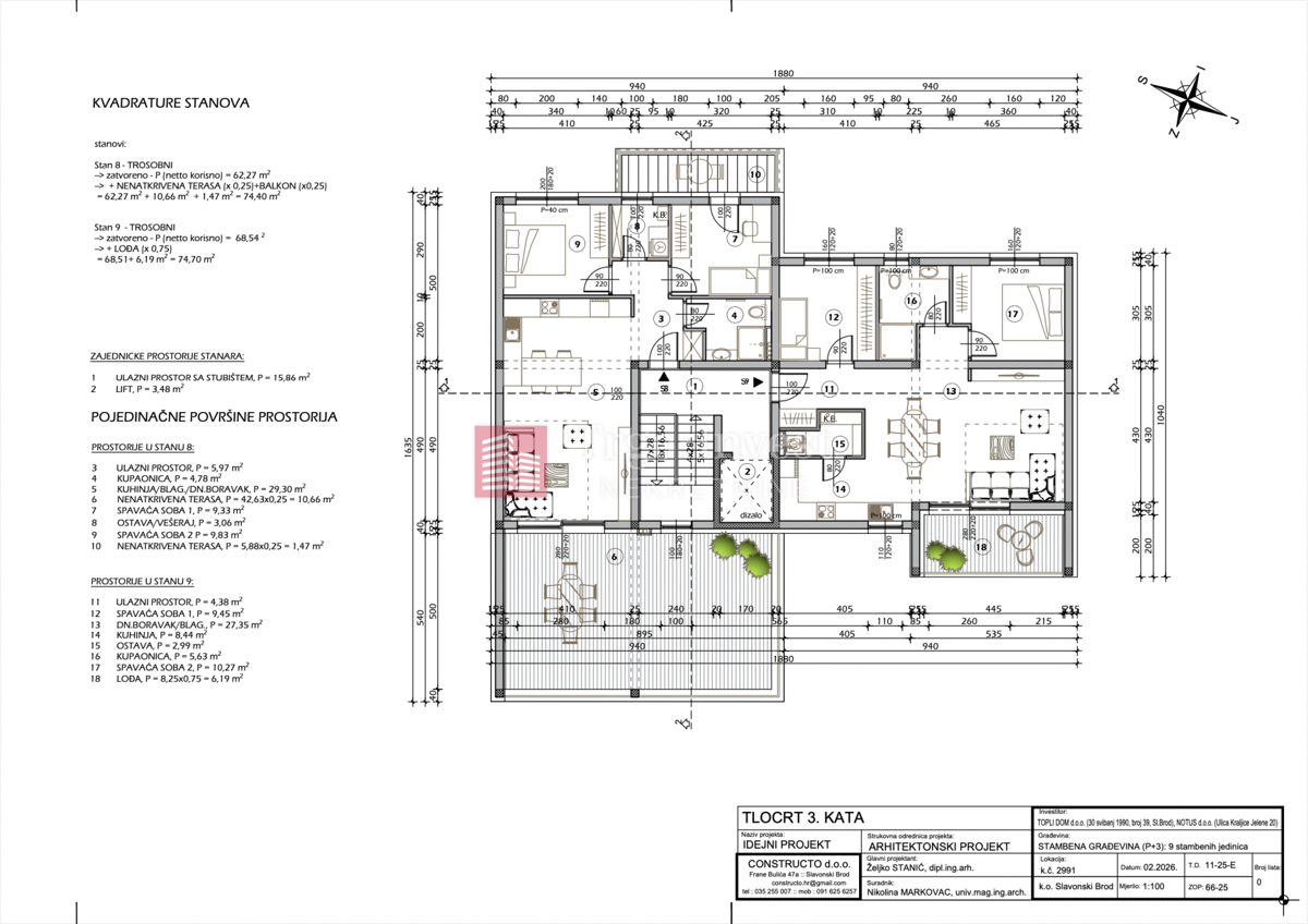 Appartamento Lutvinka, Slavonski Brod, 74,70m2