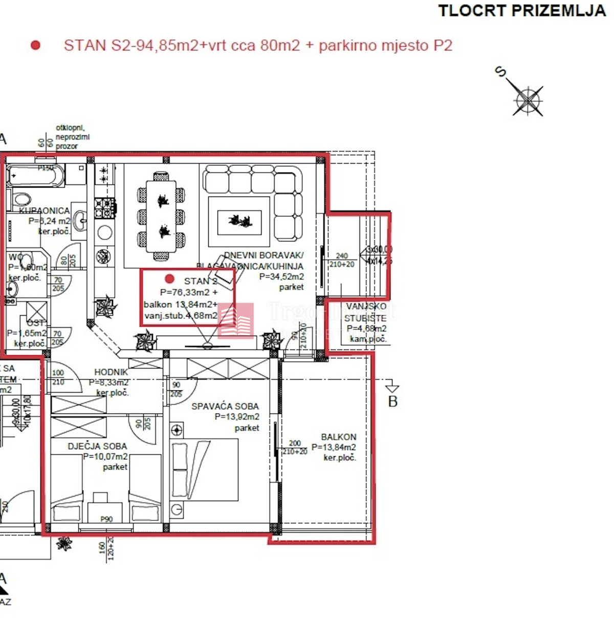 Appartamento Privlaka, 94,85m2