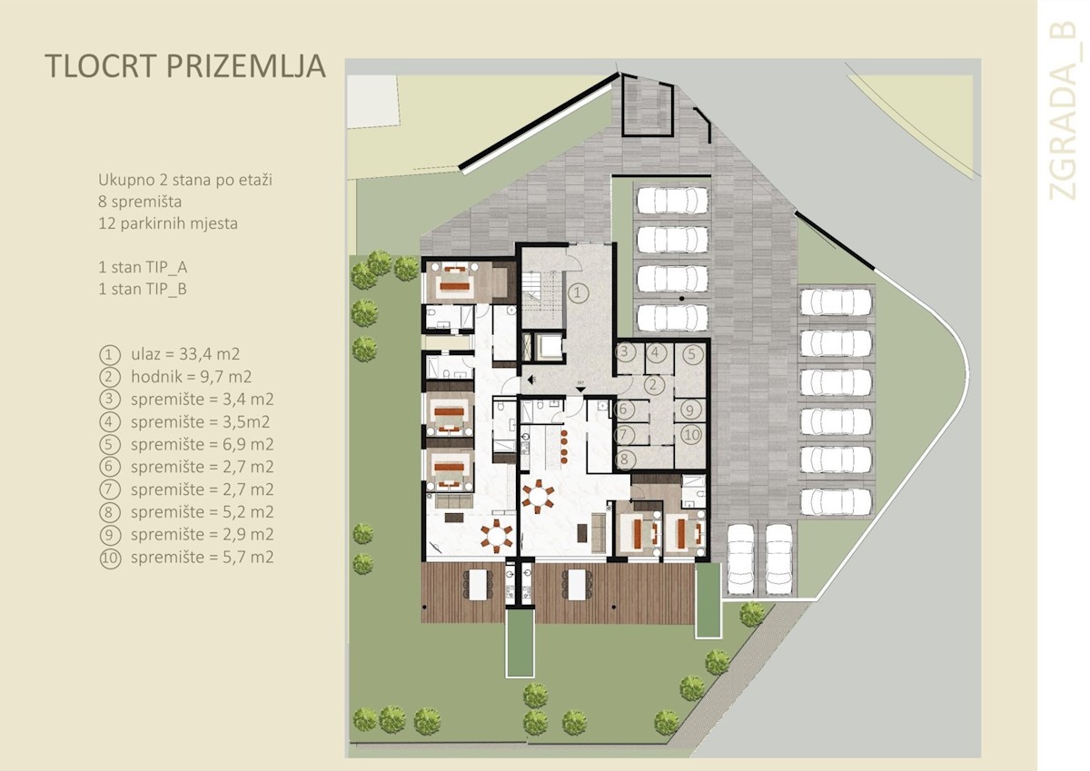 Appartamento bilocale al piano terra in costruzione a Cittanova