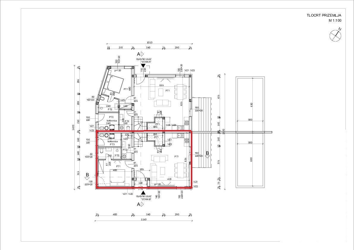 Casa duplex con piscina vicino a Buie