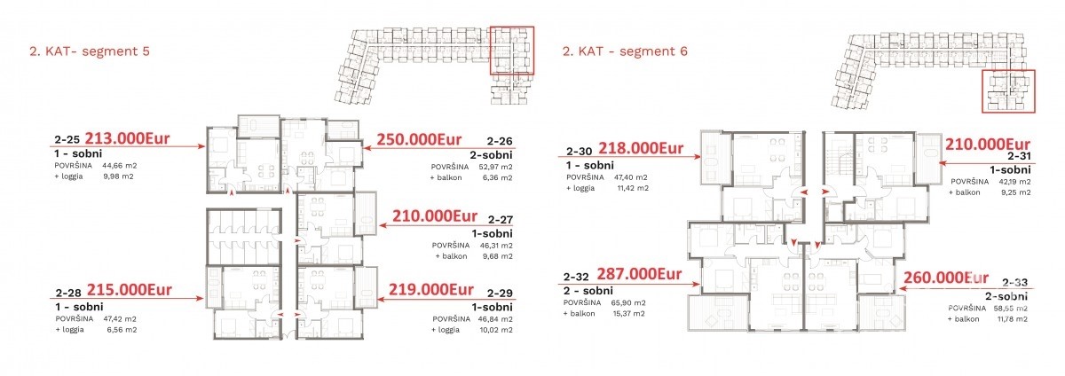Appartamenti al secondo piano con vista sul mare a Umago