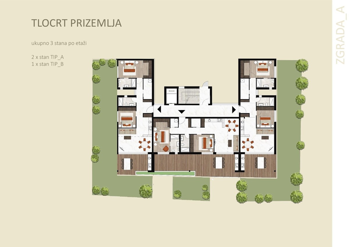 Appartamento in un edificio moderno situato al piano terra a Cittanova