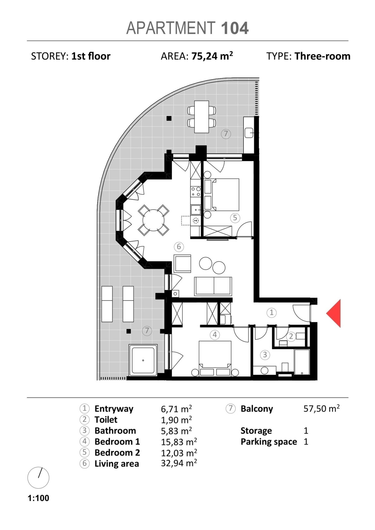 Appartamento con 2 camere da letto al 1° piano di un edificio di alta qualità con ascensore a Umago