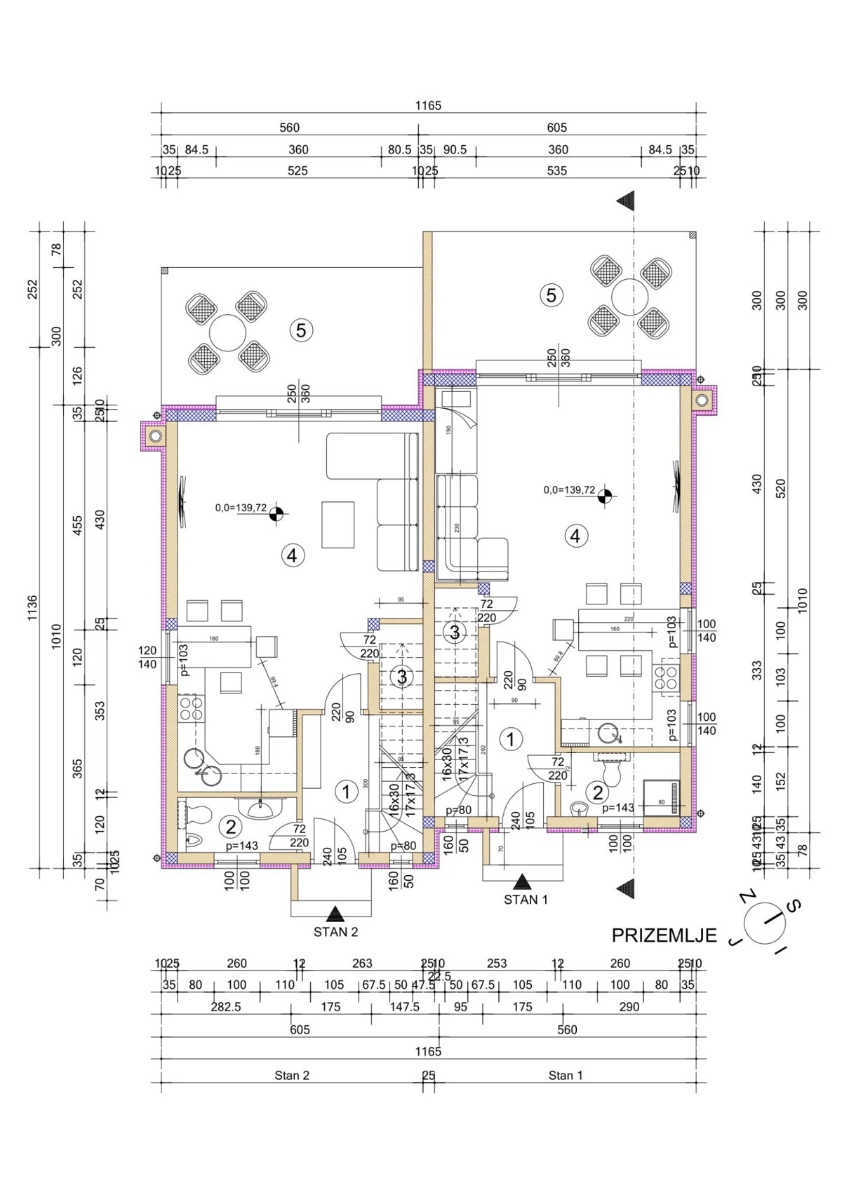Casa bifamiliare con vista mare vicino a Buie