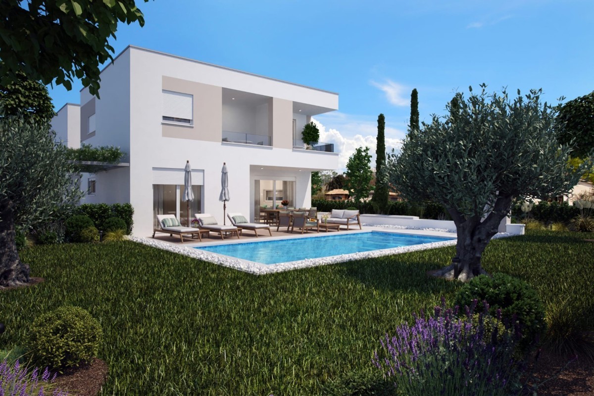 Una moderna casa a schiera con piscina nelle vicinanze di Parenzo