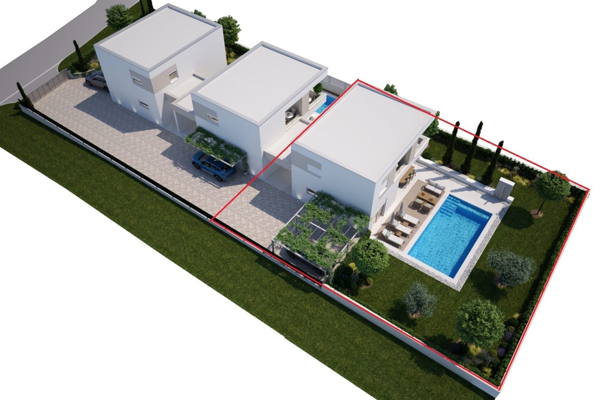 Una moderna casa a schiera con piscina nelle vicinanze di Parenzo