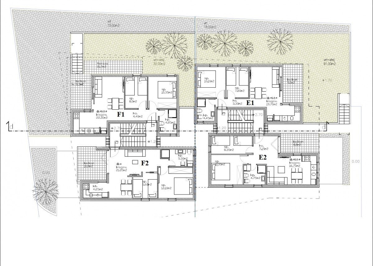 Appartamento al 1° piano con vista sul mare nelle vicinanze di Umago (F2 )