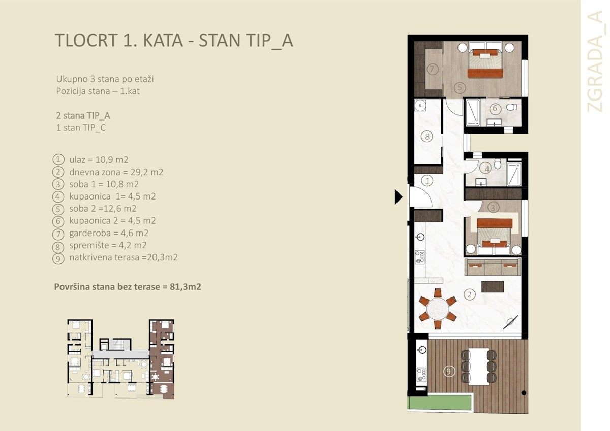 Appartamento al 1° piano con vista sul mare a Cittanova