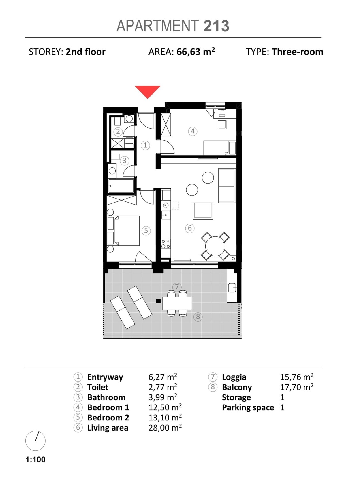 Appartamento con 2 camere da letto al 2° piano di un edificio di alta qualità con ascensore a Umago