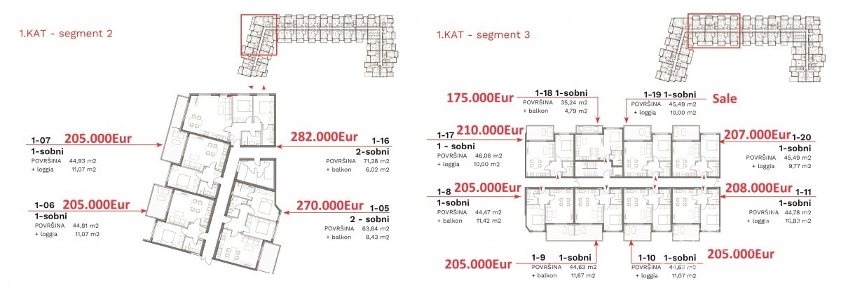 Appartamenti in un edificio contemporaneo al primo piano a Umago