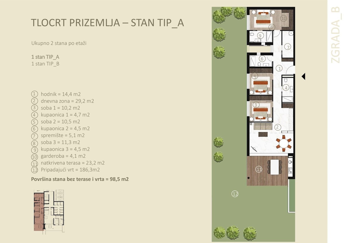 Appartamento al piano terra in un edificio moderno a Cittanova