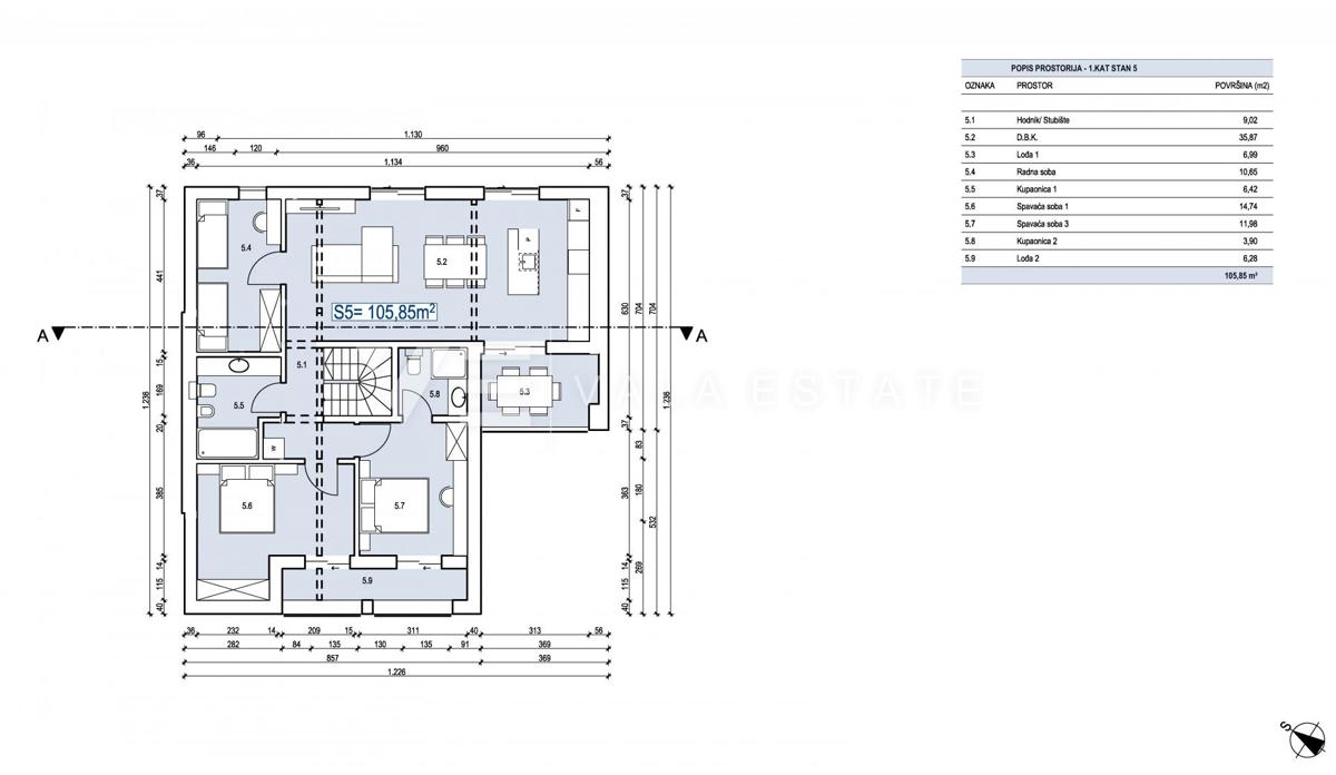 ATTICO MODERNO CON VISTA DI MARE