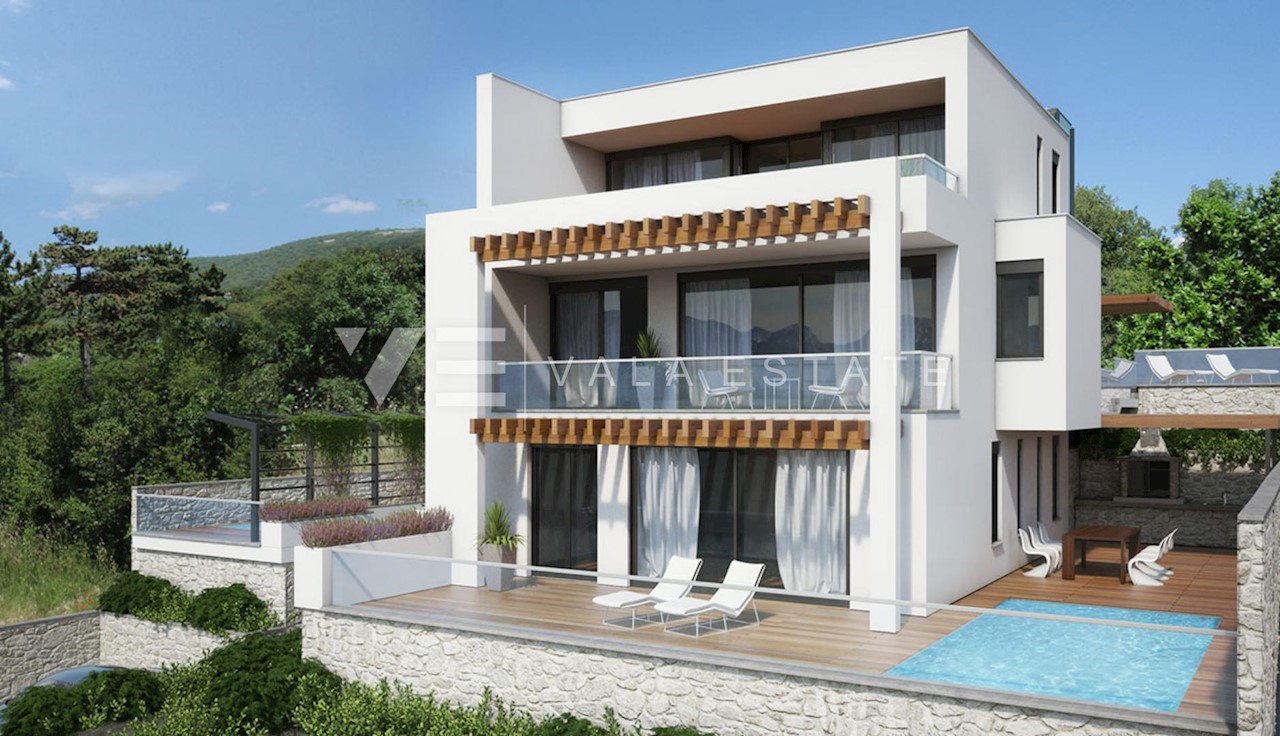 Moderno appartamento penthouse con piscina privata e aperta vista sul mare