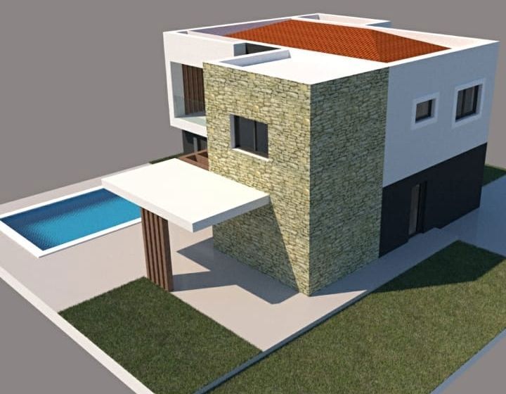 Casa in costruzione con piscina e vista mare, vicino a Marčana