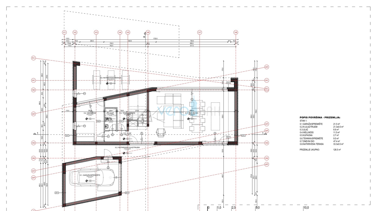 Città di Krk, dintorni, villa dal design ultramoderno, piscina, vista mare, in vendita