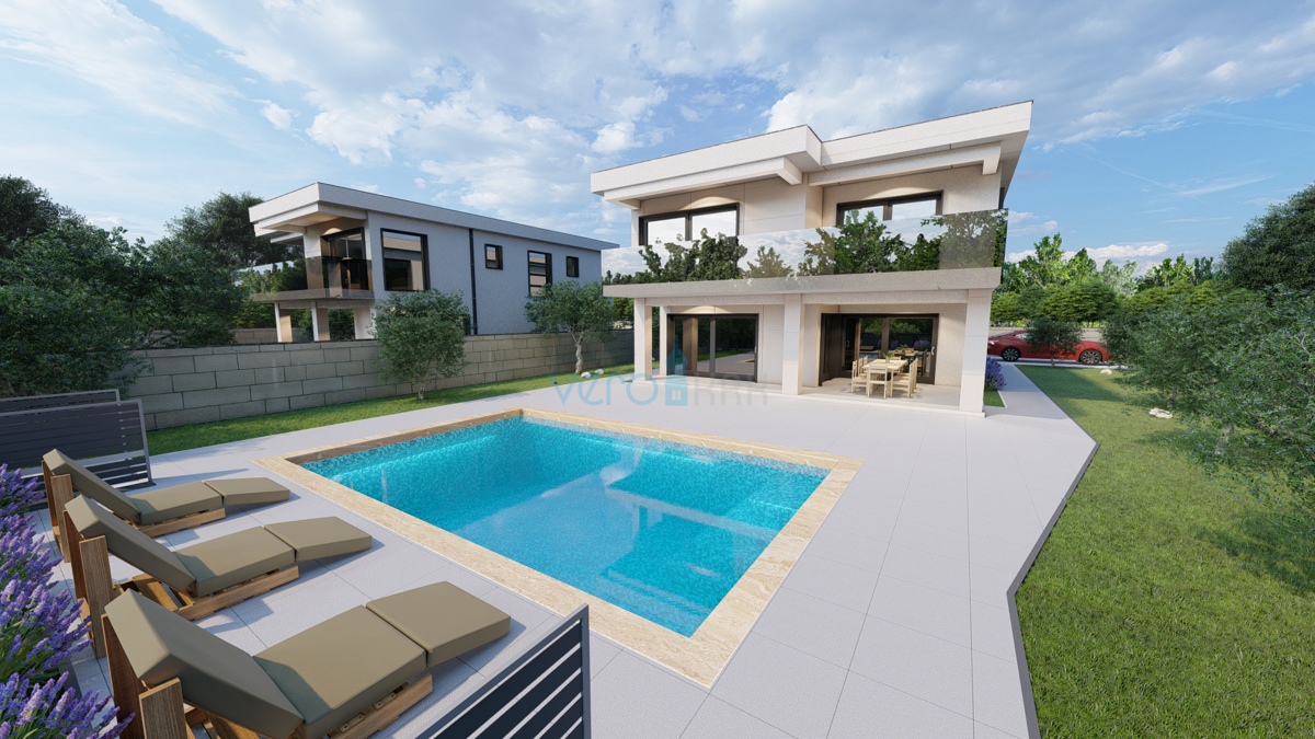 Isola di Krk, città di Krk, area circostante, villa moderna con piscina, in vendita