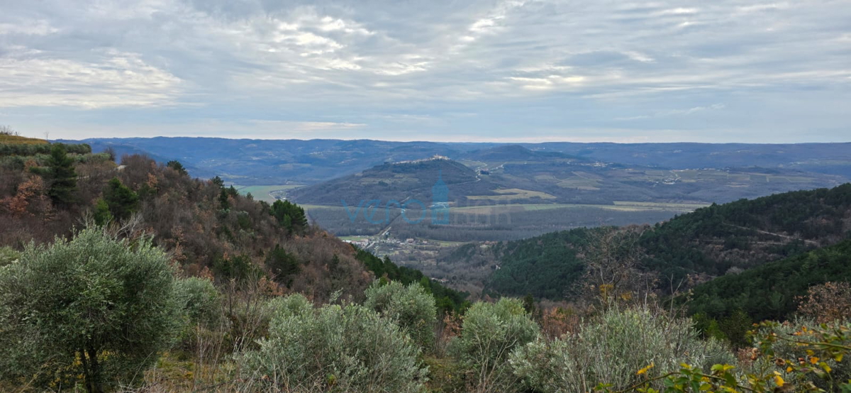 Istra, Oprtalj, proprietà 2735 m2, quattro case con terreno, vendita