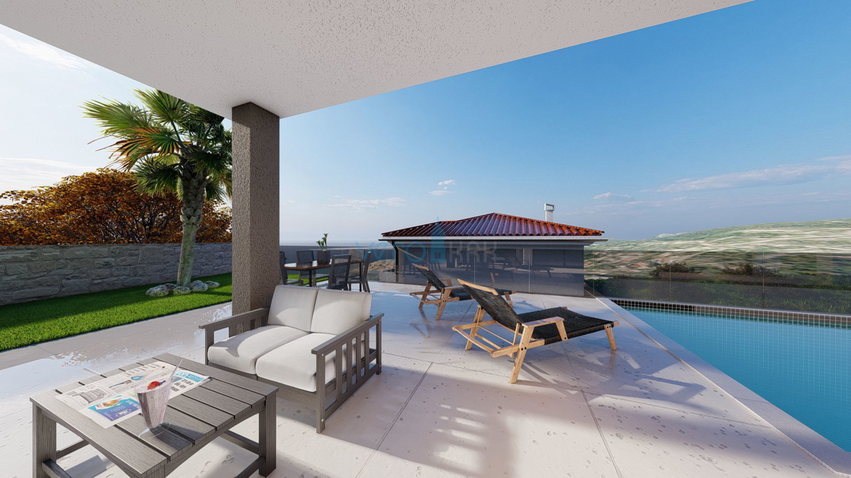 Vrbnik, isola di Krk, appartamento 162 m2, piscina, palestra, giardino, vendita