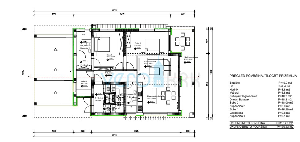 Vrbnik, isola di Krk, appartamento 162 m2, piscina, palestra, giardino, vendita