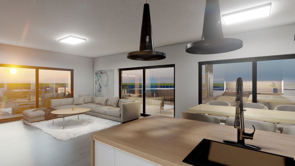 Vrbnik, isola di Krk, appartamento 162 m2, piscina, palestra, giardino, vendita