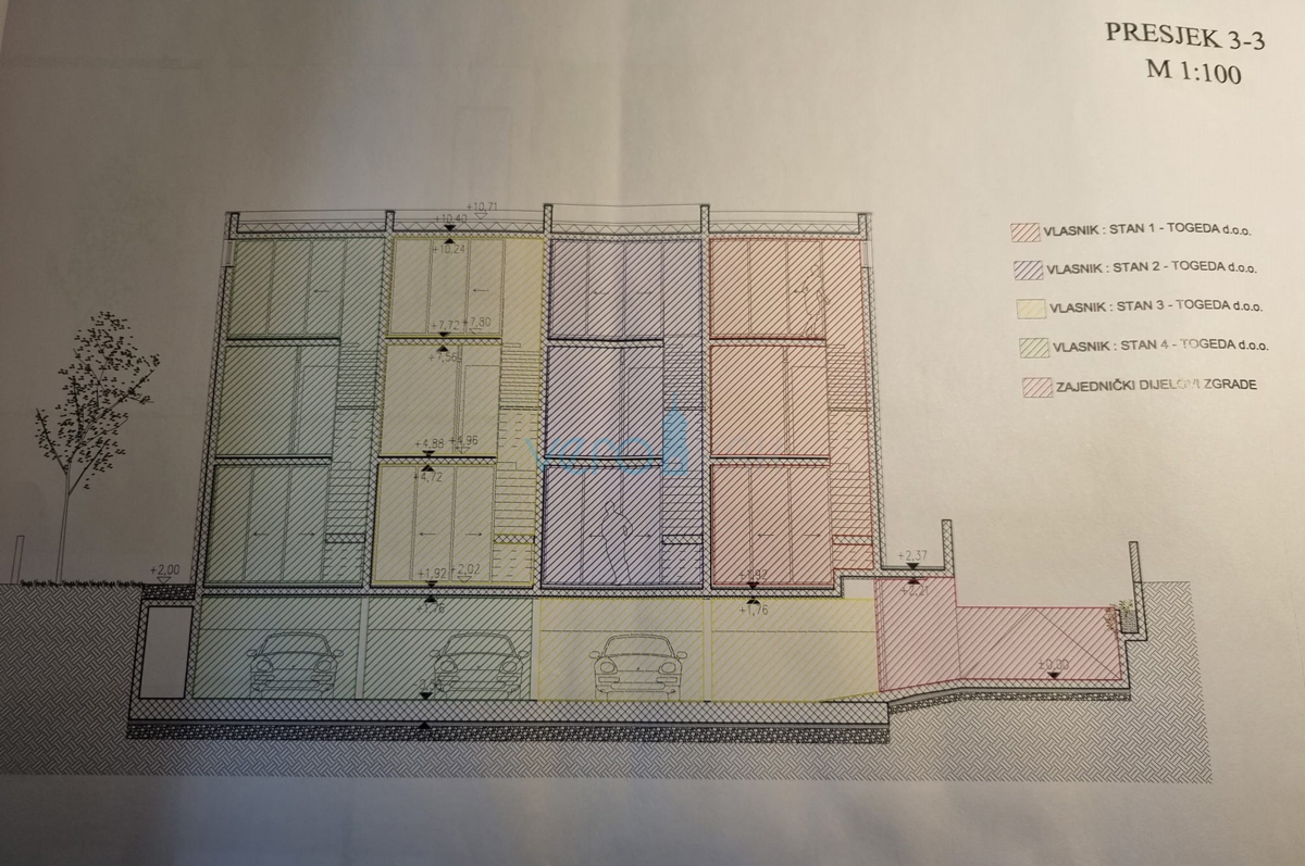 Città di Krk, centro, appartamento di lusso 90m2, garage, terrazzo