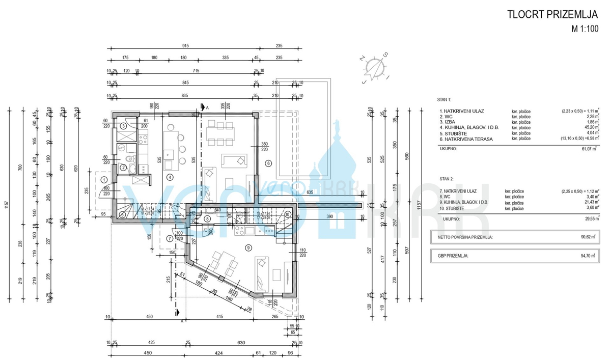 Malinska, centro, nuova costruzione, villa bifamiliare con piscina, vista mare, giardino, vendita