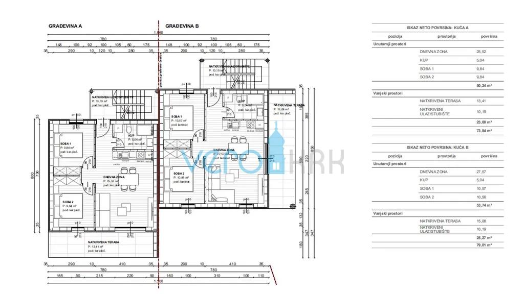 Bai Soline, isola di Krk, appartamento bilocale al piano, vista, nuova costruzione, in vendita