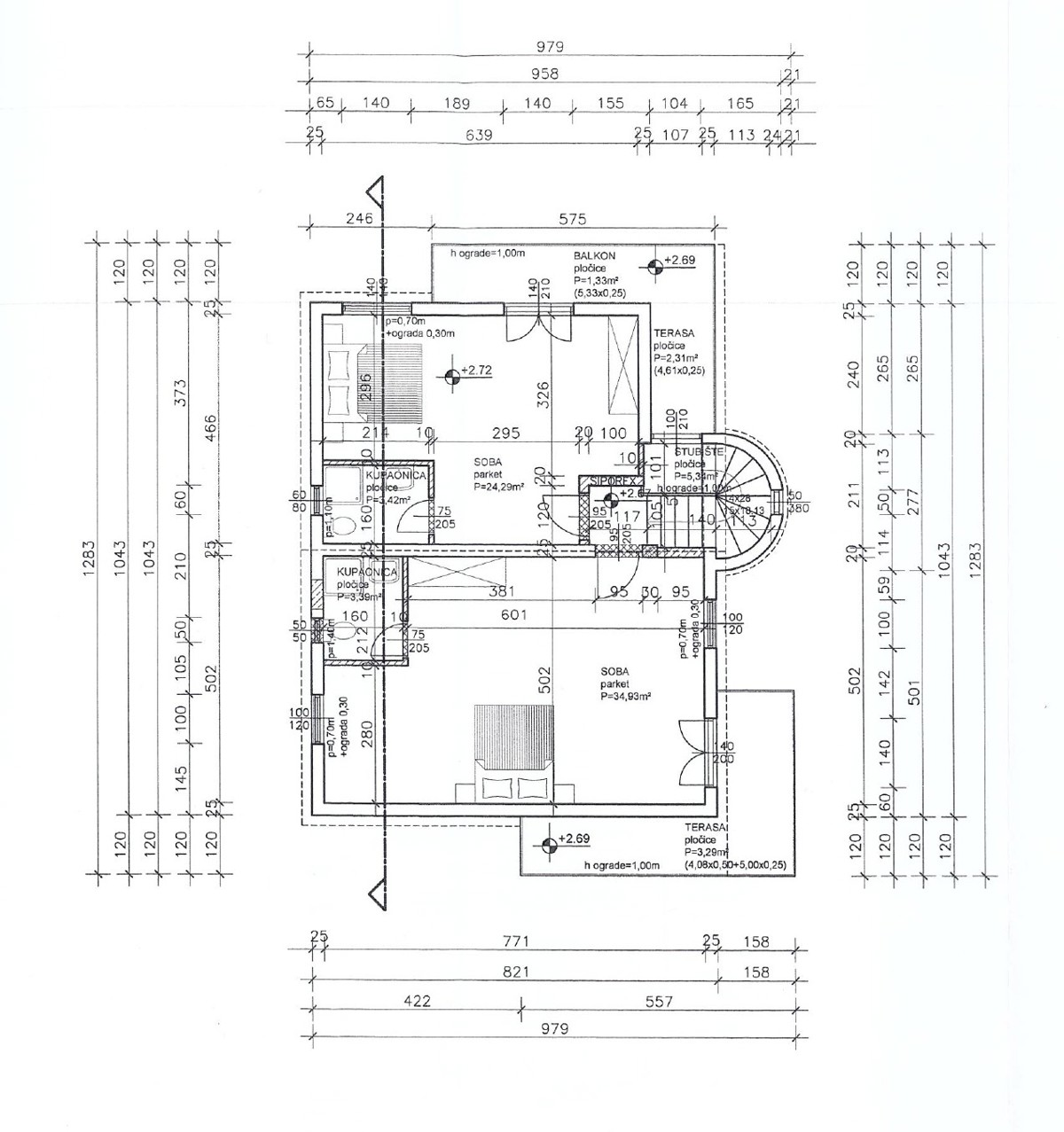 Malinska, otok Krk, villa indipendente con 4 appartamenti, vista, giardino, vendita
