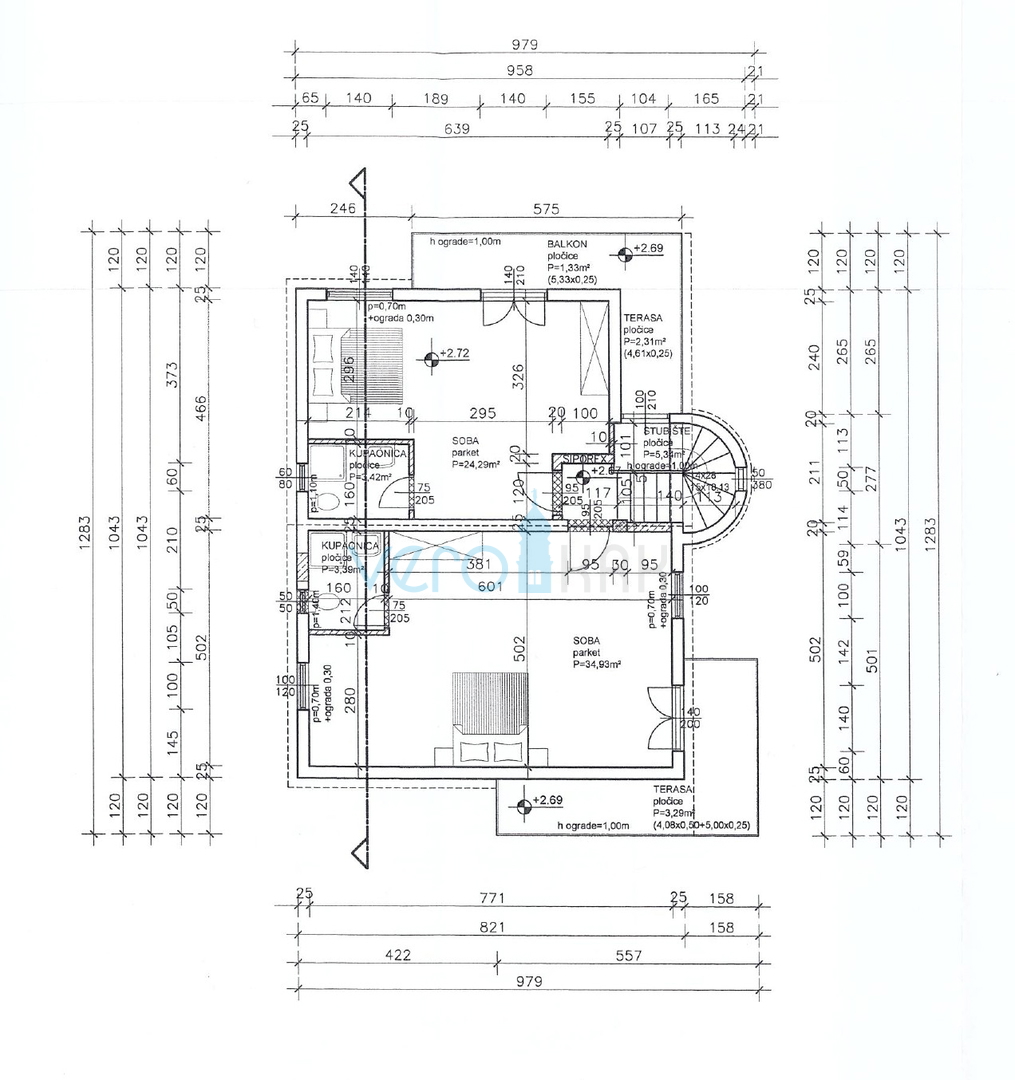 Malinska, otok Krk, villa indipendente con 4 appartamenti, vista, giardino, vendita