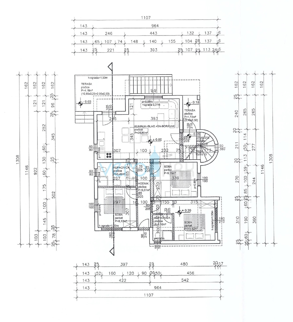 Malinska, otok Krk, villa indipendente con 4 appartamenti, vista, giardino, vendita