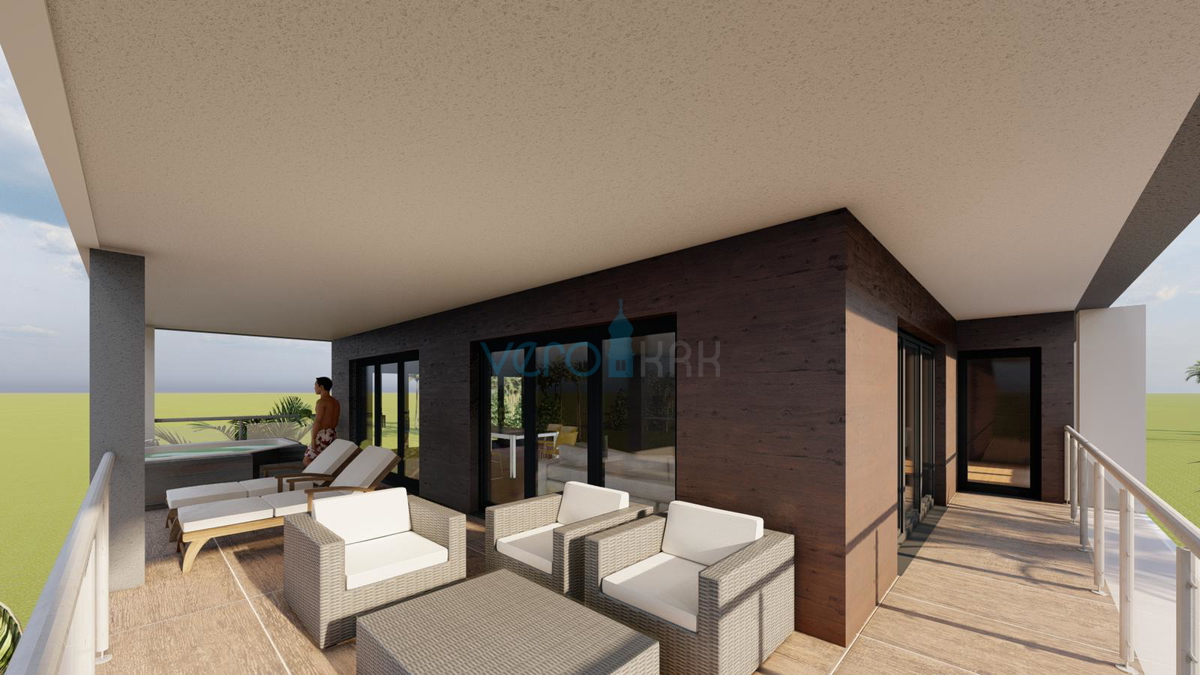 Vrbnik, isola di Krk, appartamento 175 m2, 1° piano, terrazza 40 m2, vendita