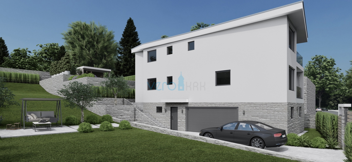 Rijeka, Kostrena, Villa indipendente con permesso di costruzione per una casa a due piani con piscina, in vendita