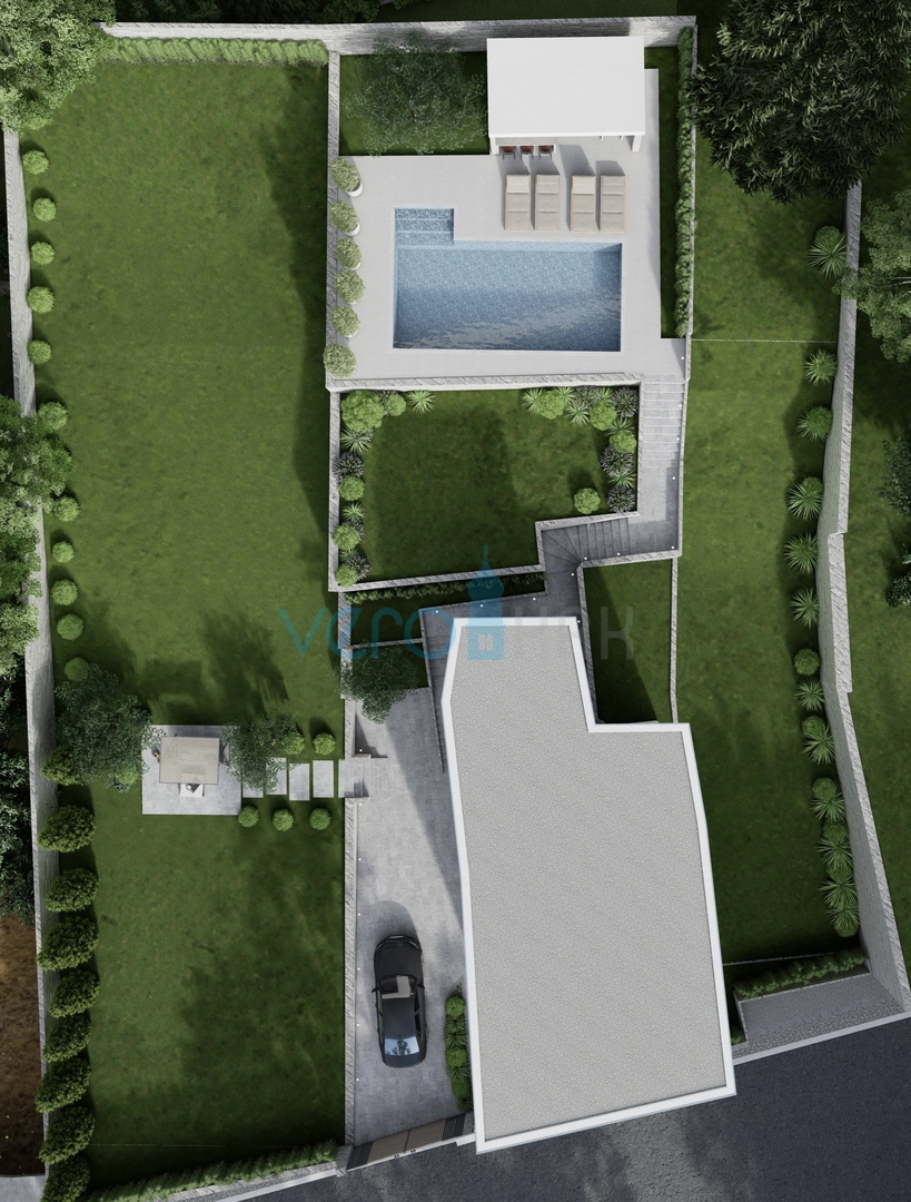 Rijeka, Kostrena, Villa indipendente con permesso di costruzione per una casa a due piani con piscina, in vendita