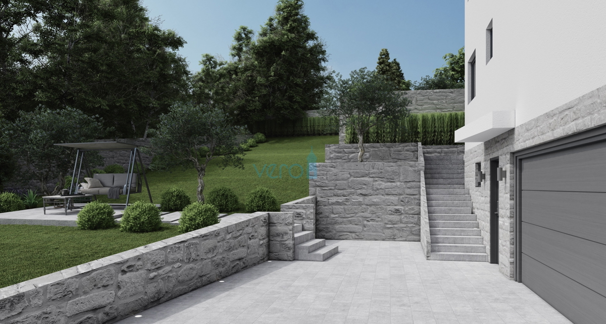 Rijeka, Kostrena, Villa indipendente con permesso di costruzione per una casa a due piani con piscina, in vendita