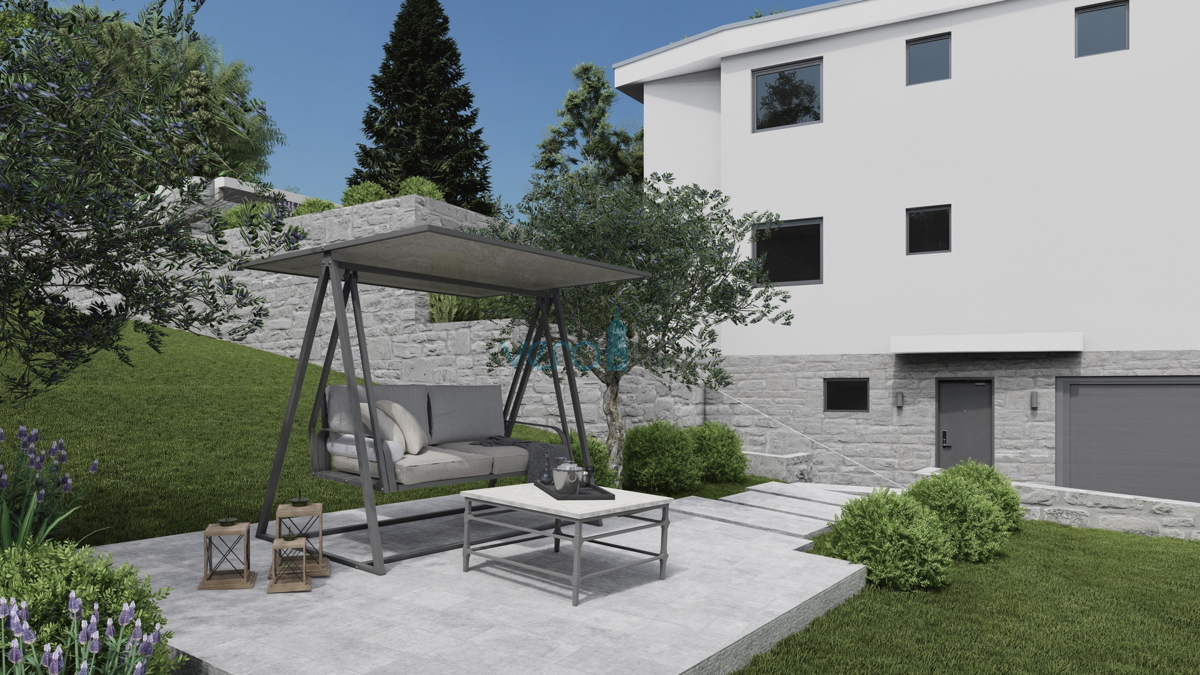 Rijeka, Kostrena, Villa indipendente con permesso di costruzione per una casa a due piani con piscina, in vendita