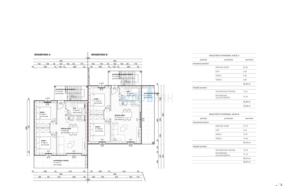 Bai Soline, isola di Krk, appartamento bilocale al piano, vista, nuova costruzione, in vendita