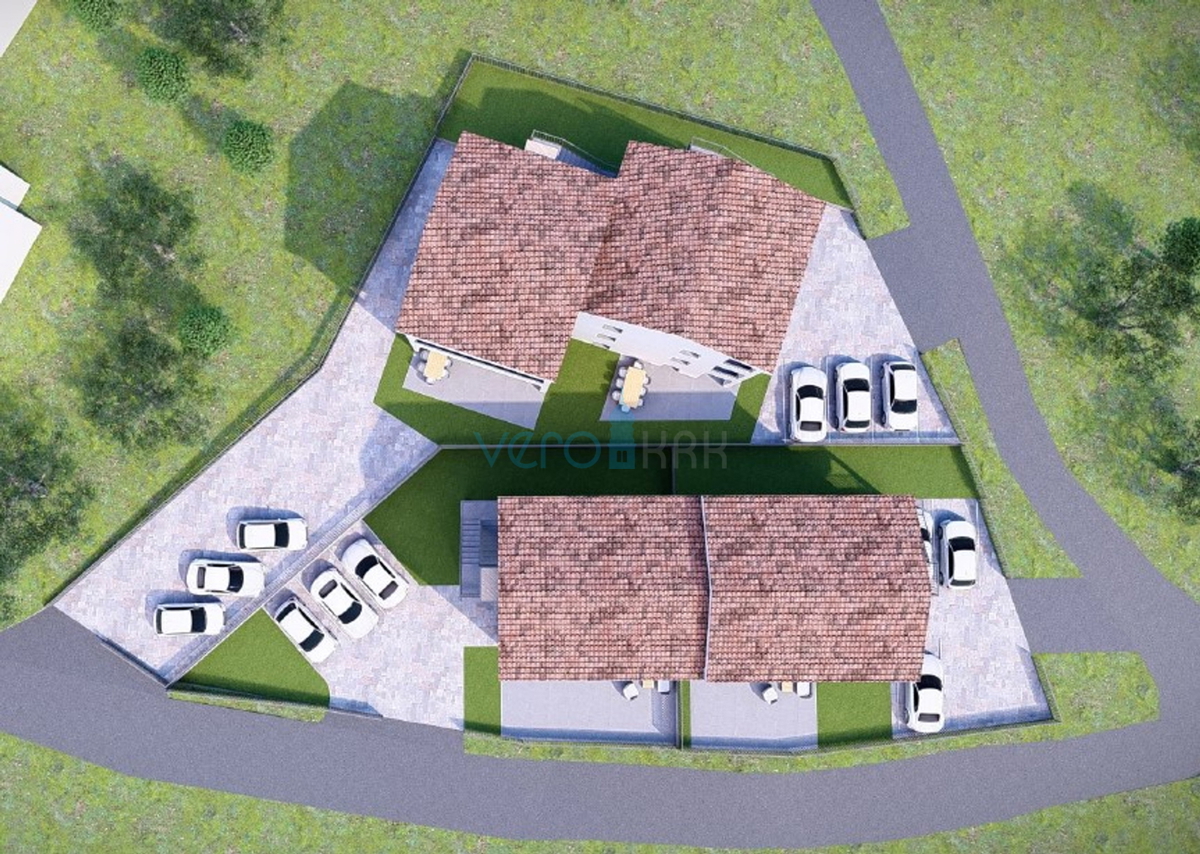 Bai Soline, isola di Krk, appartamento bilocale al piano, vista, nuova costruzione, in vendita