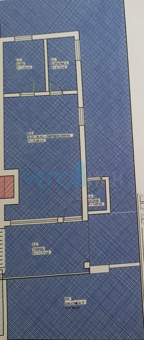 Malinska, dintorni, appartamento 50 m2 con vista, cortile 80 m dalla spiaggia, in vendita