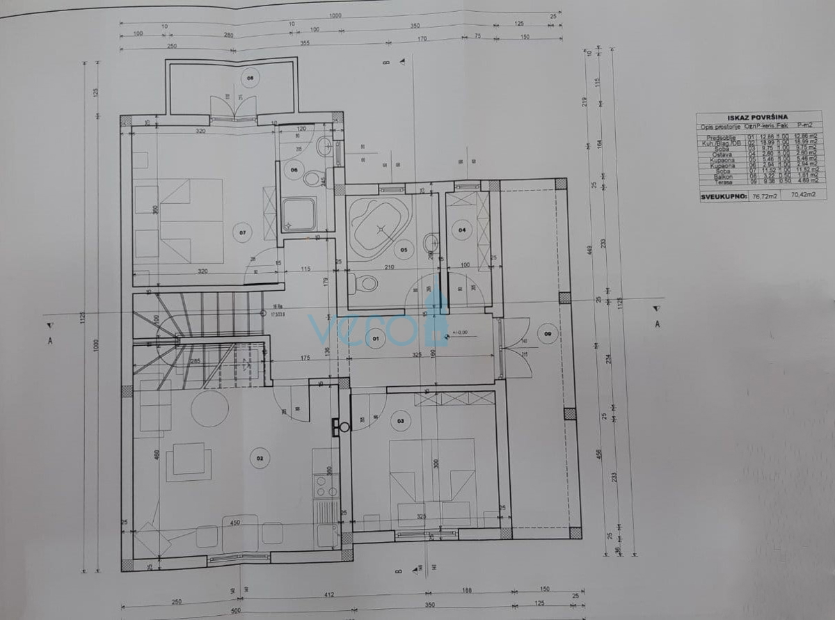 Šilo, periferia, isola di Krk, costruzione iniziata di una casa familiare, vendita