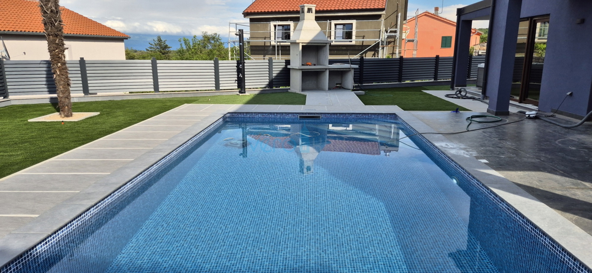 Uvala Soline, isola di Krk, nuova costruzione, villa indipendente, piscina, vista, vendita