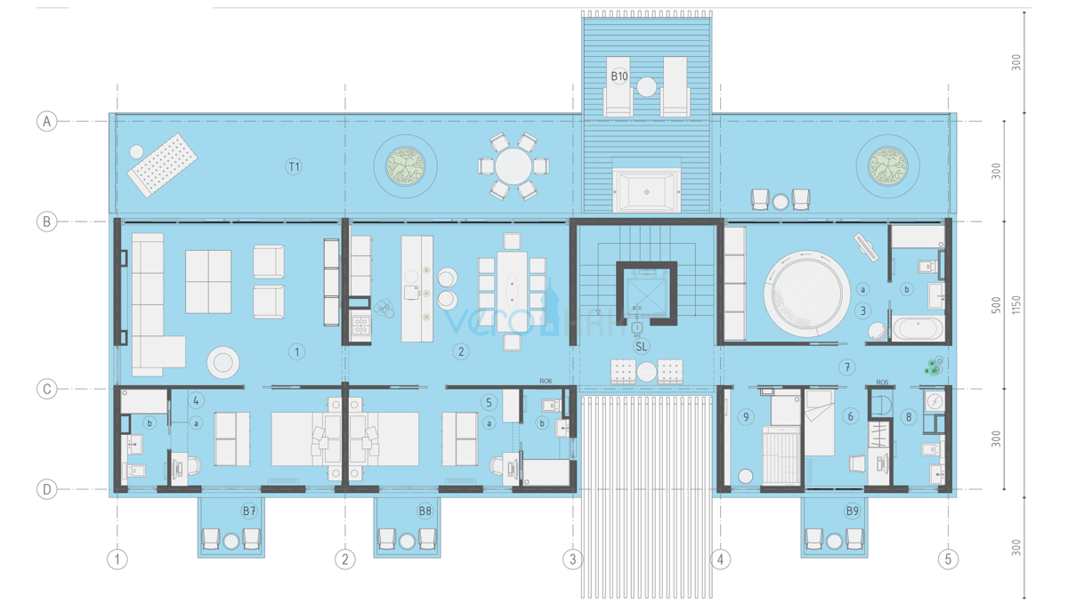 Malinska, periferia, attico di lusso con splendida vista panoramica sul mare