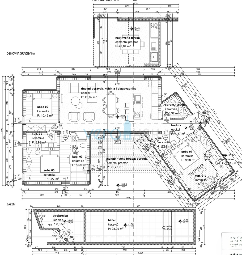 Isola di Krk, città di Krk, ampio circondario, casa moderna indipendente con piscina, vista mare, in vendita