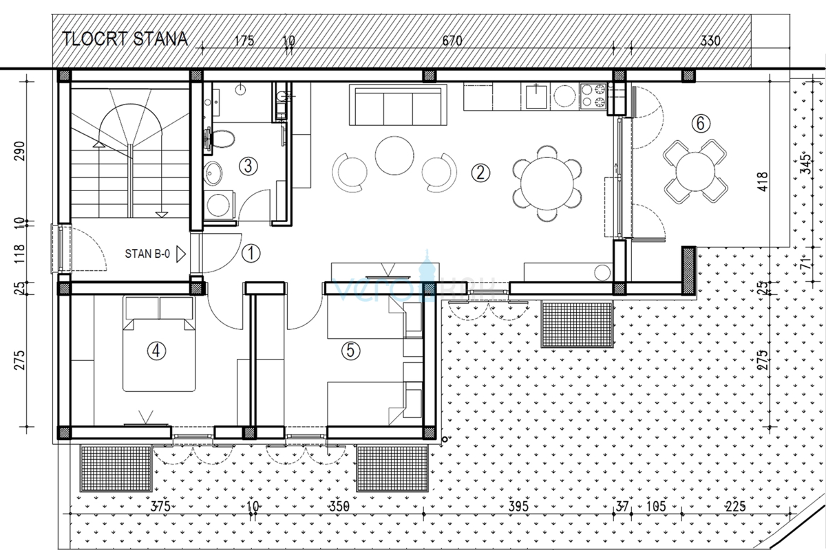Šilo, isola di Krk, appartamento bilocale, piano terra, giardino, in vendita