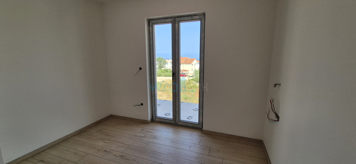 Malinska, isola di Krk, nuova costruzione, casa bifamiliare, piscina, giardino, vista