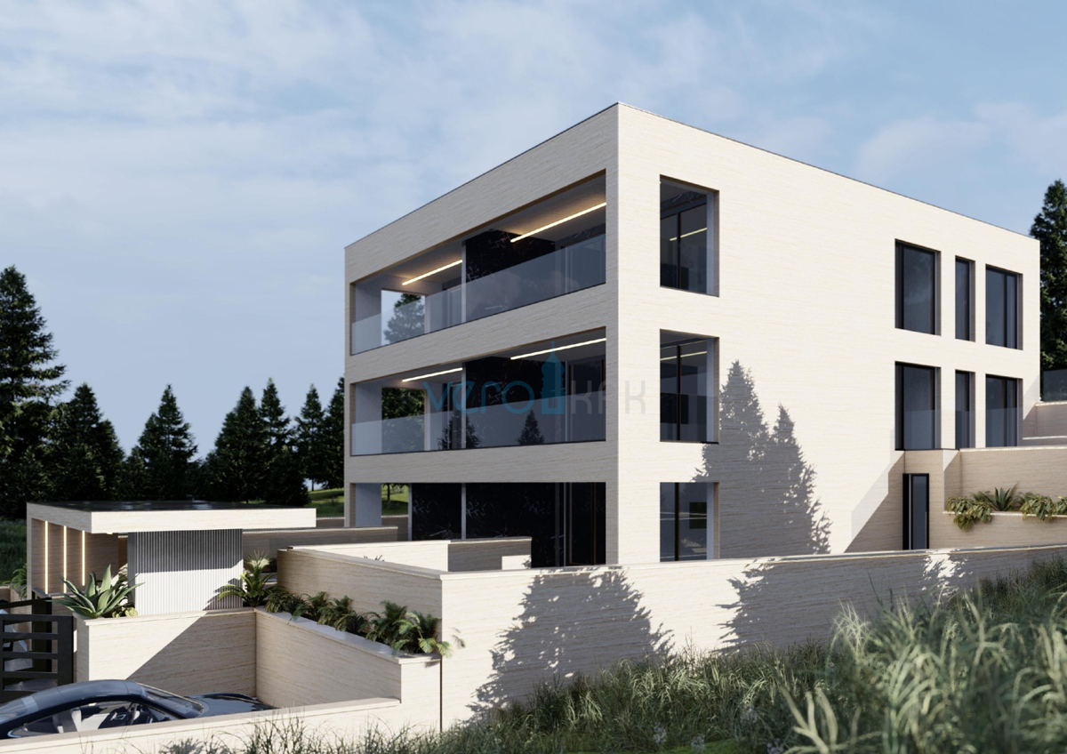 Omišalj, isola di Krk, terreno edificabile 970 m2, permesso di costruzione, seconda fila dal mare, vista, vendita