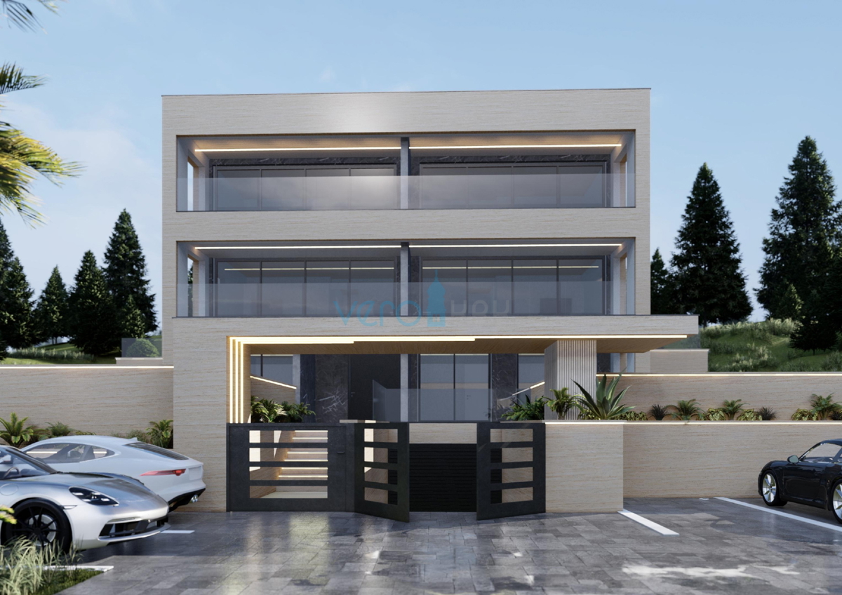 Omišalj, isola di Krk, terreno edificabile 970 m2, permesso di costruzione, seconda fila dal mare, vista, vendita