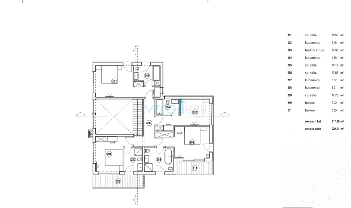 Isola di Krk, Punat, terreno edificabile attraente di 959 m2, vista, vendita