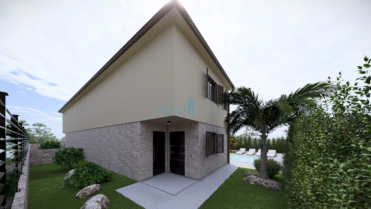 Isola di Krk, Linardići, terreno 2048 m2, progetto per resort, tre ville, vendita