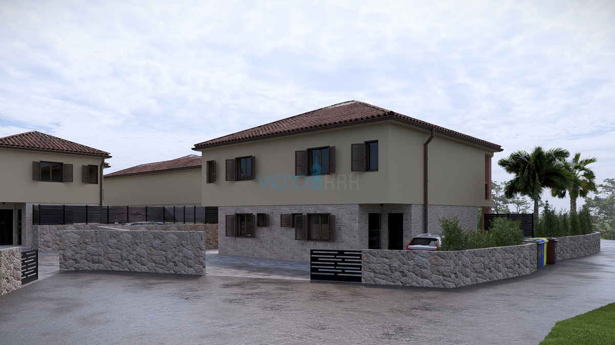 Isola di Krk, Linardići, terreno 2048 m2, progetto per resort, tre ville, vendita