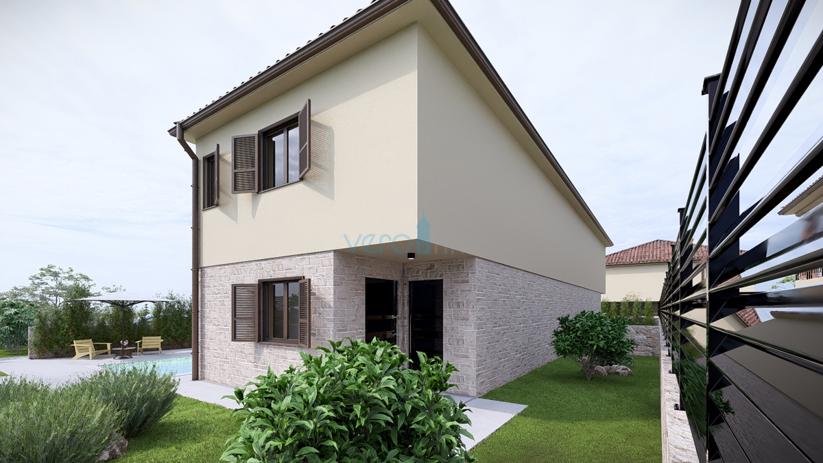 Isola di Krk, Linardići, terreno 2048 m2, progetto per resort, tre ville, vendita